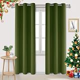DWCN Green Blackout Thermal Eyelet Curtains 46x90 two panels