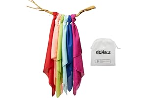 kizihaus Play Scarves Set of 6 with a Storage Bag - for Kids 35" Polyester Silks Dance Children Pretend