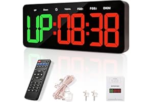Wiskyn Gym Timer, Large 3" Digital Wall Clock,Workout Interval Timer with Remote,Count Down & Up Stopwatch, Adjustable Bright