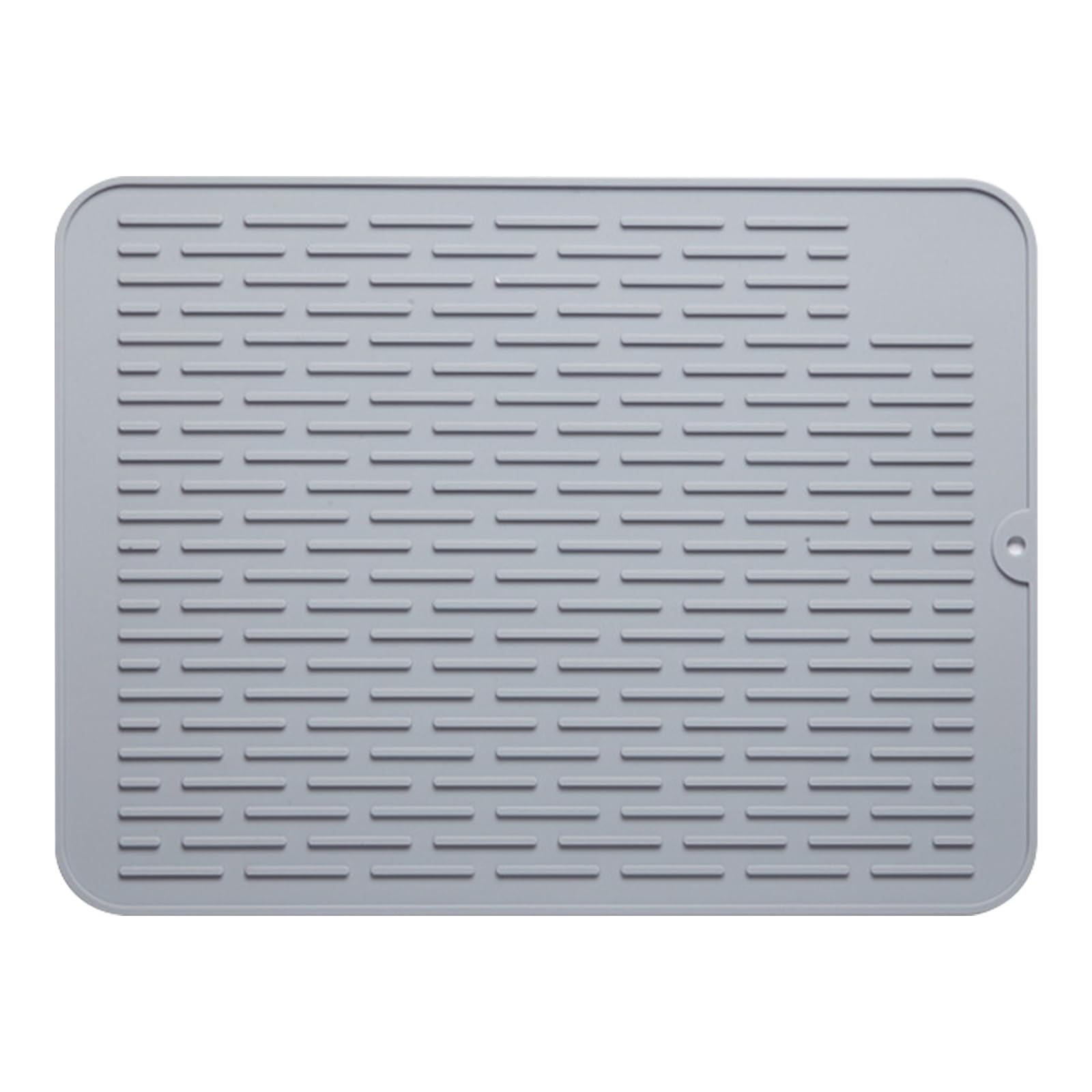 WLICCHS Dish Drying Mat 40 x 30 cm, Silicone, Grey - Pattern 1, Non-Slip, Quick Drying, Heat Resistant