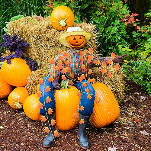 VGOODALL Künstliche Herbst Girlande, 16 STK. Eukalyptus Girlande Strähnen Künstliche Ahorn Blätter Autumn Leaves Girlande für Garten Hochzeit Party Wanddekoration