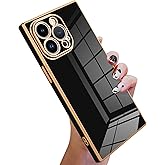 KANGHAR Case Compatible with iPhone 15 Pro Luxury Cute Plating Design Case Full-Body Anti-Scratch Shockproof Bumper Protective Cover for iPhone 15 Pro 6.1 Inch Black