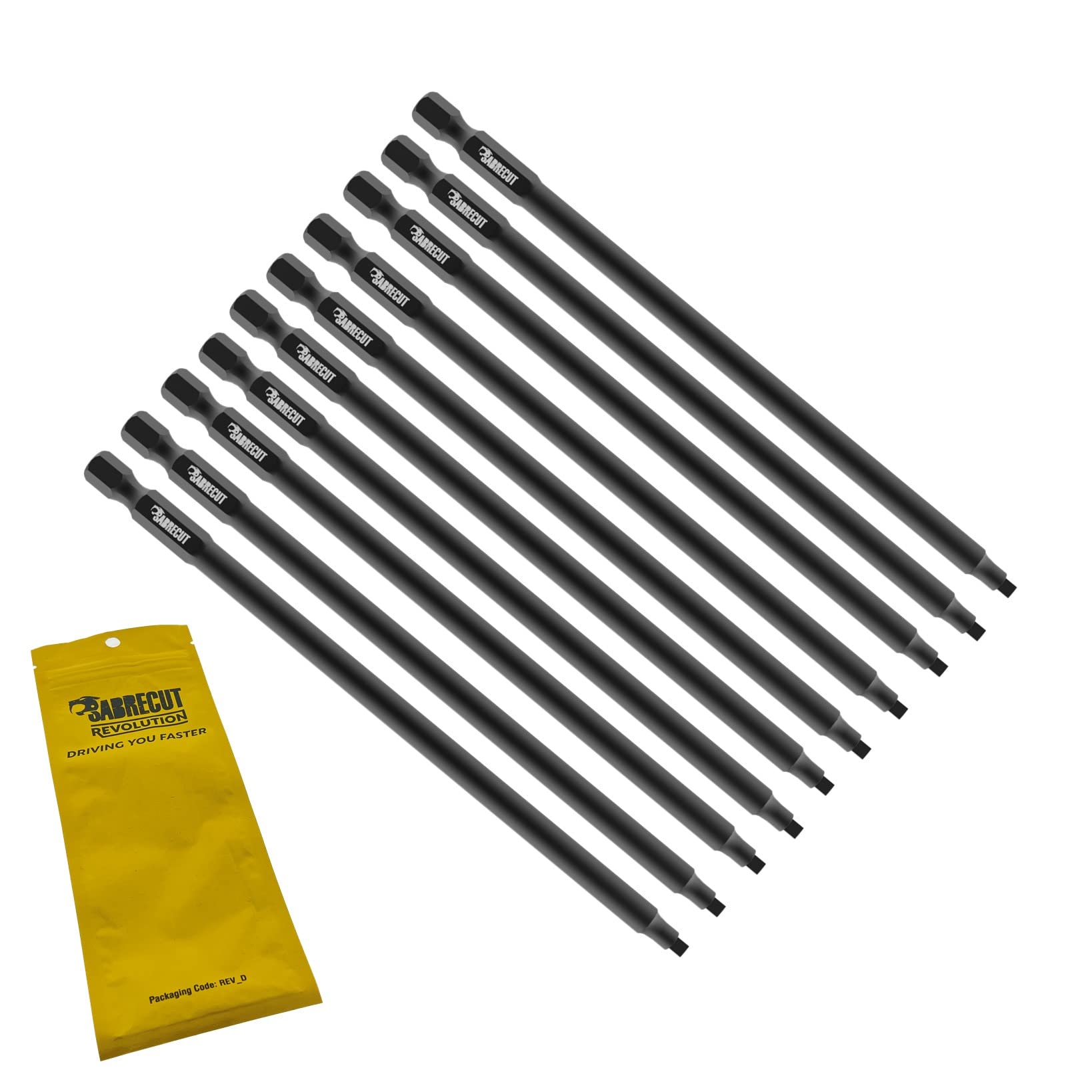10 x SabreCut SC177SQ2_10 177mm SQ2 Compatible with Makita DFR750 DFR750RME BFR750 6844 Autofeed Collated Drywall Screwdriver Gun Bit Single Ended Square Heavy Duty