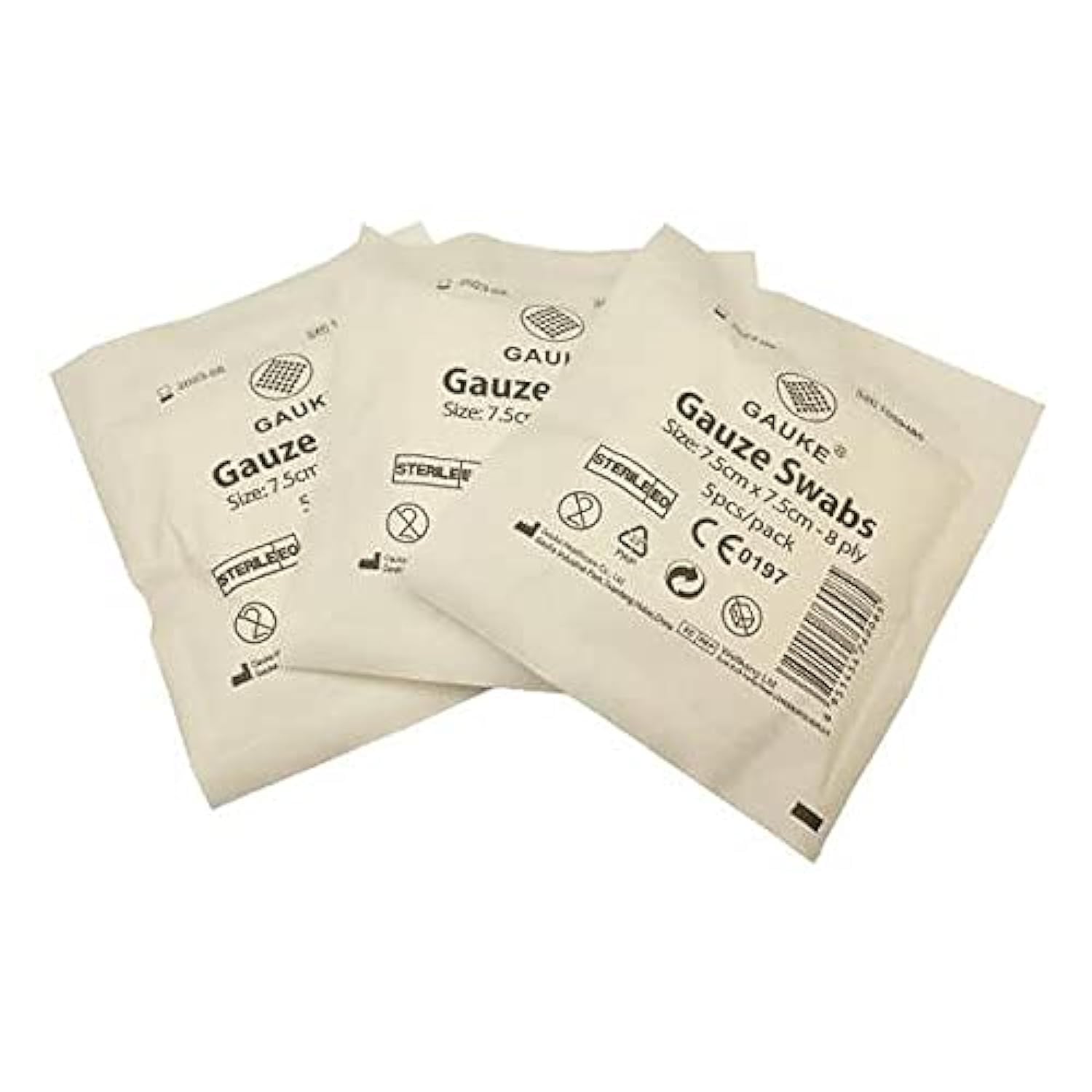 Sterile Gauze Swabs 7.5cm x 7.5cm (100 Swabs, 20pks of 5)