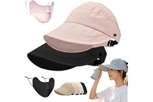 Sun Visors for Women UV Protection - Wide Brim Open Top Ponytail Hat UPF 50+ Lightweight Summer Golf Caps