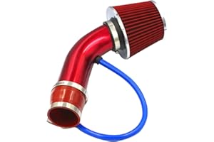 Cold Air Intake, 3 Inch Universal Car Cold Air Intake Filter Aluminum Induction Hose Pipe System Kit (red)