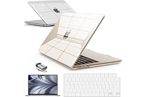 IBENZER Compatible with 2024 2023 2022 MacBook Air 13 inch Case M3 A3113 M2 A2681, Hardshell Case & KeyboardCover & ScreenFil