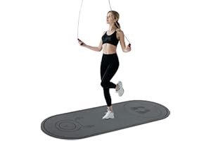 dofopo Jump Rope Mat 71"/63"x24" Larger Non-Slip Indoor Outdoor Exercise Fitness Mat, High-Density Workout Shock Absorption for Home Gym Flooring Concrete Jumping Rope
