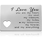 Anniversary Card Gifts for Him Engraved Wallet Card for Boyfriend Girlfriend Couple Gifts You Are My Heart Mini Love Note Card Gift for Husband Christmas Birthday Gifts Valentines Day Gifts for Fiance