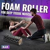 1ABOVE Foam Roller Deep Tissue Massage 33x14cm Black Fitness Physio view 4