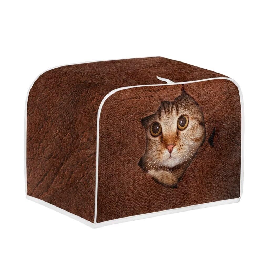 Doojoayie Cat in Wall 4 Slice Toaster Cover Toaster