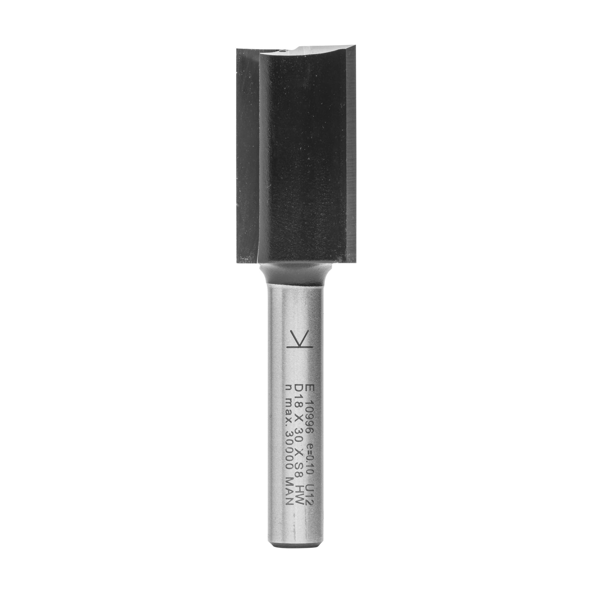 ENT 10996 Straight Cutter TC, Shank (S) 8 mm, Diameter (D) 18 mm, NL 30 mm, SL 40 mm, GL 70 mm, with Tungsten Carbide TC, Centre Tip — image 1