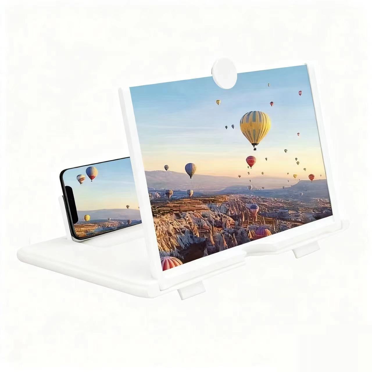 Photo 1 of 10" Screen Magnifier Amplifier,Mobile Phone Magnifier Projector Screen for Movies,Videos,and Gaming.Foldable Mobile Phone Holder with Screen Magnifier,Supports All Smartphones (White)