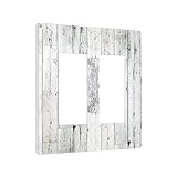 Grey White Wood 2 Gang Double Rocker/Decor Light