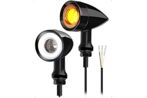 Benlari Motorcycle Bullet 48 LEDs Front Turn Signal Light SMD Blinker Indicator Fit for Honda Yamaha Suzuki Kawasaki Harley Sportster(Black/White and Amber Light)