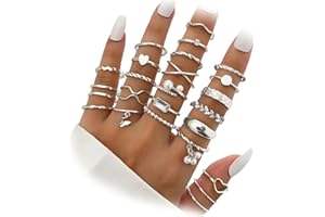 IFKM Gold Knuckle Rings Set For Women Vintage Stackable Joint Finger Midi Rings Dainty Cubic Zirconia Crystal Simple Twist Hollow Cute Rings Pack Jewelry Gift