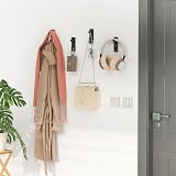 susswiff Wall Hooks Stick On Heavy Duty 6KG Self Adhesive 4 Pack Black view 2