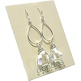 Chunky Statement Crystal Quartz Earrings Sterling Silver Dangling Trilliant Teardrop Pyramids