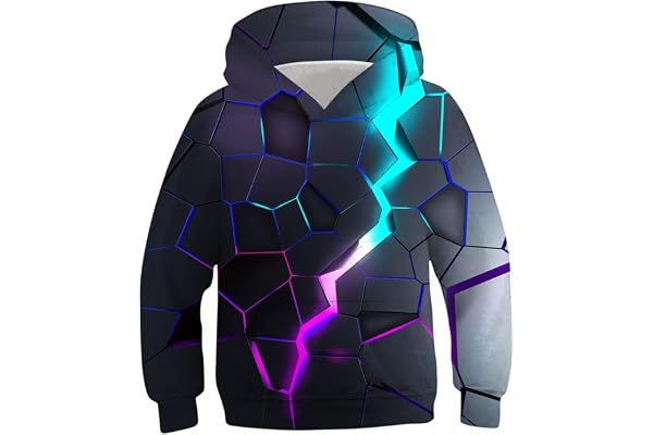 UIEIQI Boys Girls Hoodies 3D Hooded Sweatshirt Long Sleeve Hoody for Autumn Winter 6-16 Years