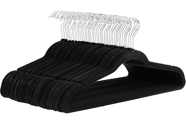 Amazon Basics Velvet Suit Hangers - 30-Pack, Black