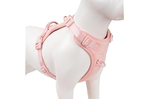 Sunraymascota No Pull Dog Harness, Puppy Vest with Front Clip for Small Medium Large Sized Dog(Light Pink,M)