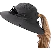 TOP-EX Ponytail UPF50+ Wide Brim Breathable Waterproof Foldable Oversized XL XXL Hiking Outdoors Sun Hats for Women