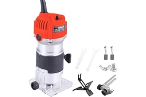 AKYPACH Router Tool, 110V 800W Compact Wood Router Tool for Woodworking, Electric Hand Trimmer 30000R/MIN Compact Edge Laminate (Red)