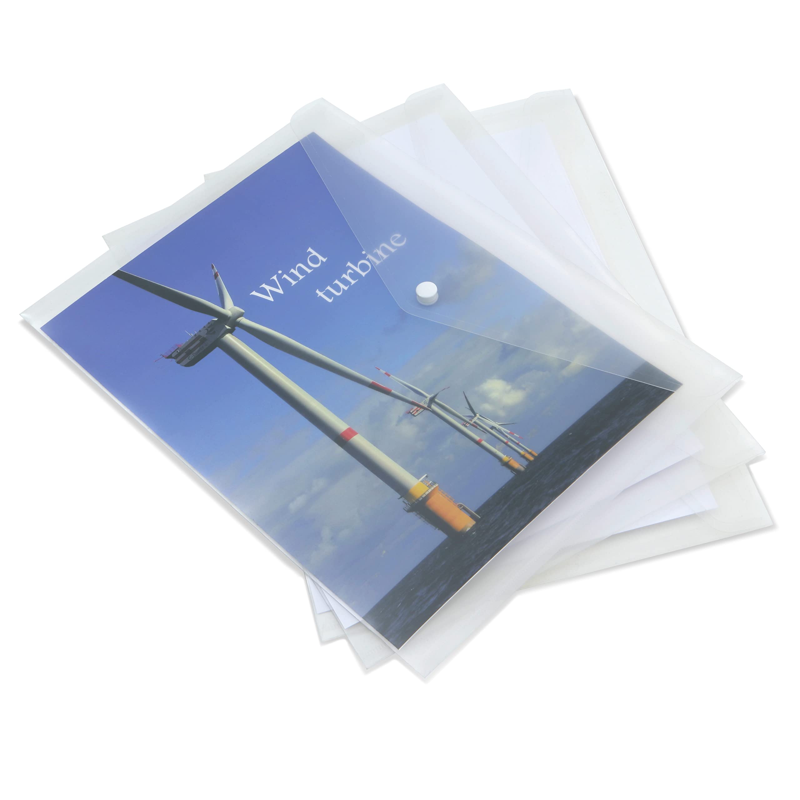 Rapesco 1040 ECO Popper Wallet, A4, Clear Transparent, Pack of 5