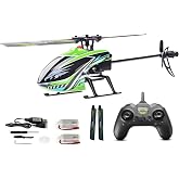 FLYCOLOR F03 RC Helicopter 4Channel 2.4Ghz Remote Control with 6-Axis Gyro and Altitude Hold and One Key Take Off for Beginner RTF (Green)