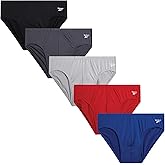 Reebok Mens Low Rise Briefs - 5 Pack Athletic Performance Mens Underwear Briefs with Contour Support Pouch for Gym Daily Wear