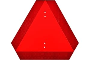 Kichwit Slow Moving Vehicle Triangle Sign, Aluminum Slow Moving Triangle Rust Free, 15.6" x 13.6"/40-mil Thick, Metal Reflect
