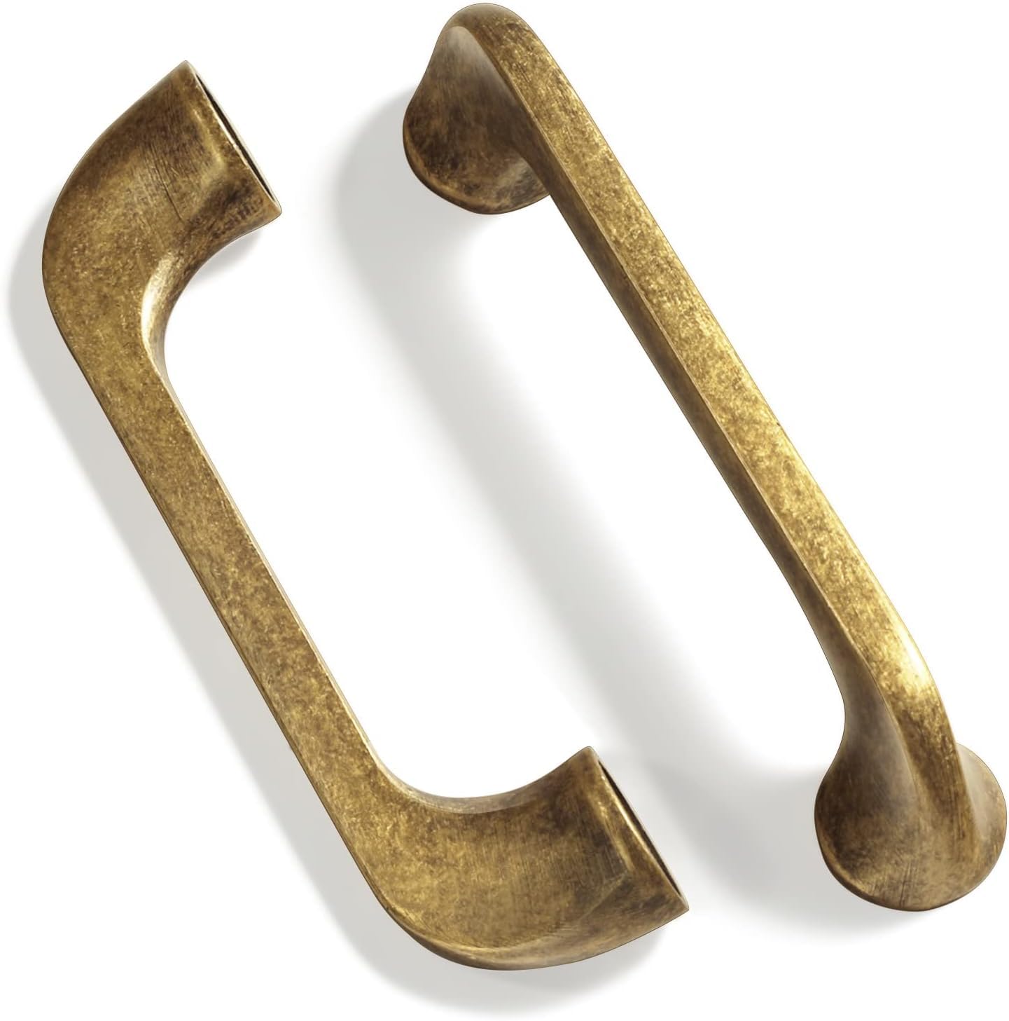 SYZOW 6 Pack Antique Brass Cabinet Pulls 96MM Hole Centers, Kitchen Vintage Retro Cabinet Handles Hardware Kitchen Handles Vintage Brass Drawer Handles