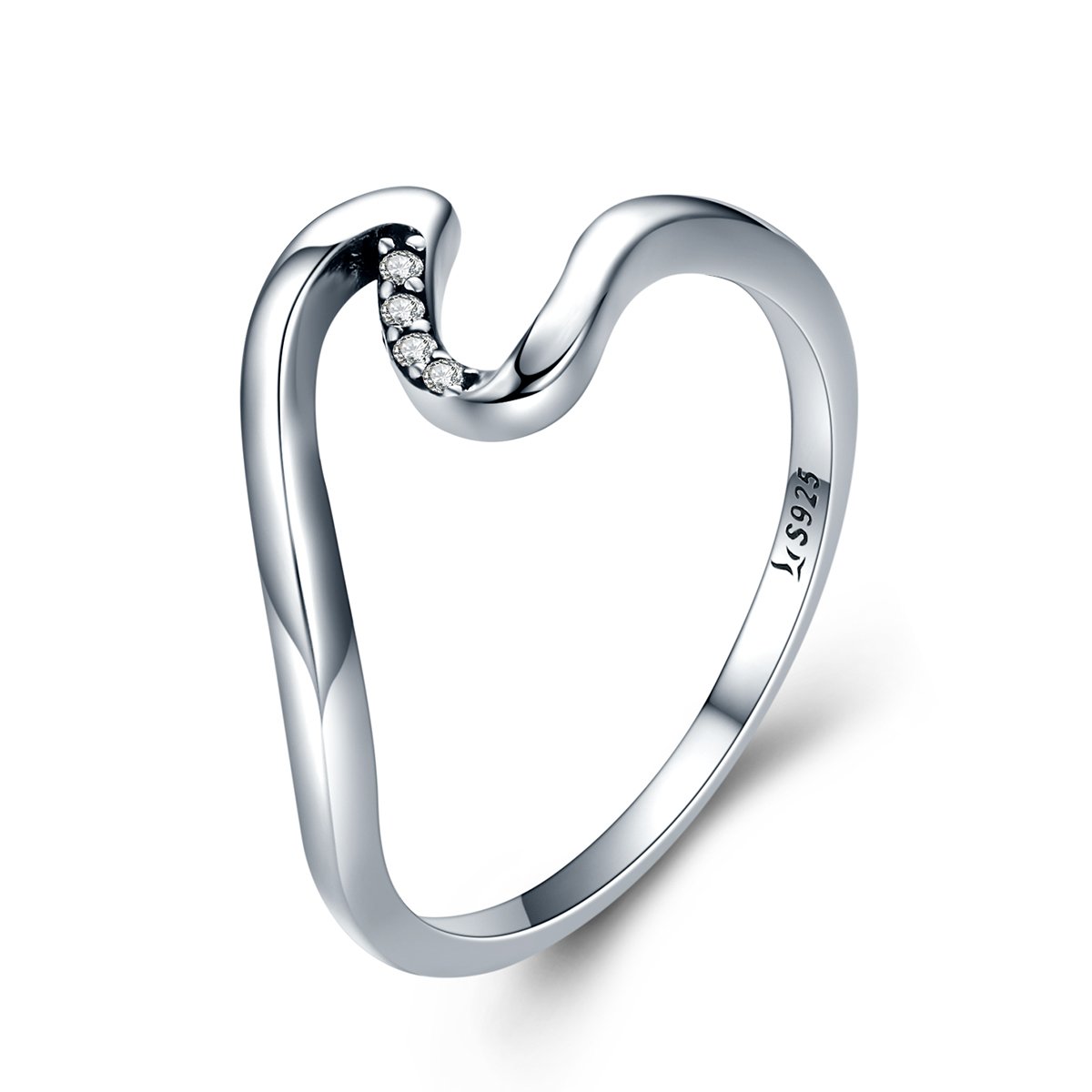 Qings 925 Sterling Silver Eternity Promise Engagement Wedding Rings for Women Bride Girl