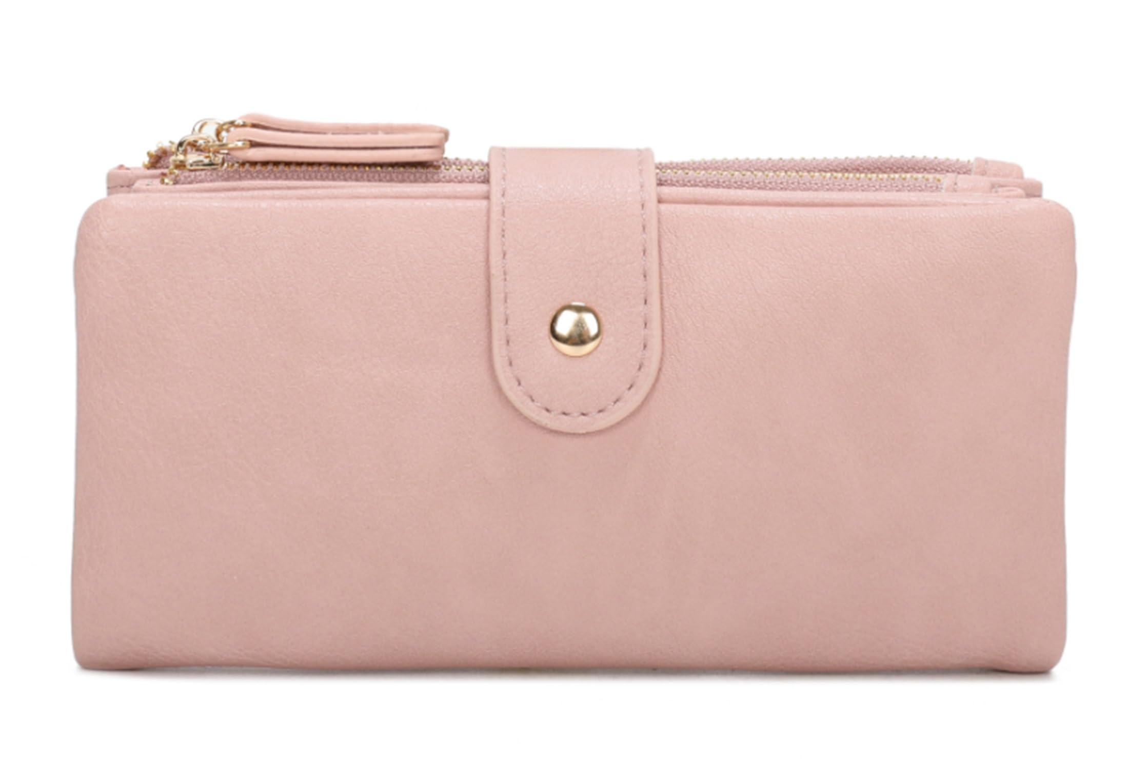 LeahWard Women's Soft Faux Leather Purse Wallet Purse for Women (Pale Pink)