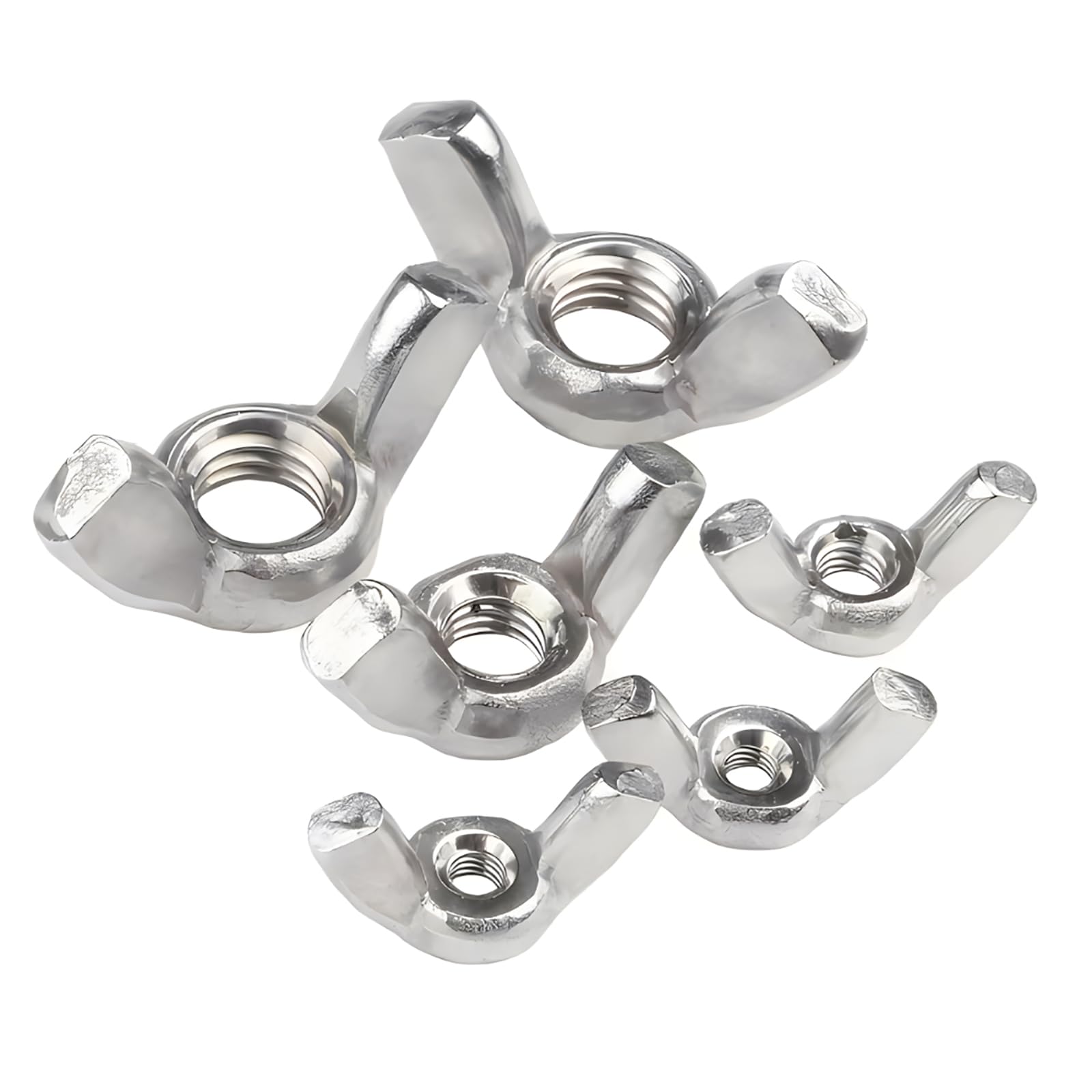 JXPXJMY 30 PCS 304 Stainless Steel Wing Nuts for Automotive and Motorbike Repairs Construction and Household Equipment Repairs,4 Types(M3/M4/M5/M6)