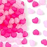Isslly 170PCS Red Pink Heart Beads, Transparent Frosted Acrylic Loose Spacer Bead, Valentine Bead DIY Supplies for Bracelets Hair Braids Jewelry Making, Christmas (5 mm Hole)