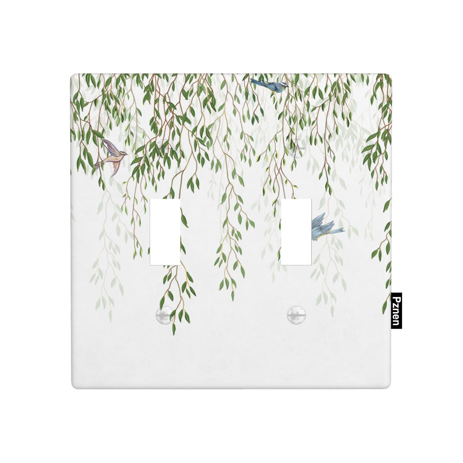 Pznen Eucalyptus Hummingbird Bird Light Switch