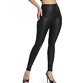 KIWI RATA Faux Leather Leggings for Women Stretchy Pleather Pants Shiny Sexy Tights