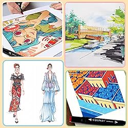 colpart 120 Colors Alcohol Markers Brush Tip Dual