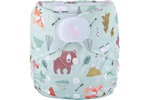 SIGZAGOR Baby Pocket Cloth Diaper Nappy Hook and Loop (Bears Teepee)