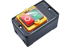 mxuteuk Waterproof Push Button Switch On/Off Start Stop Self Lock Mechanical Equipment Control Station 10A AC 220V /380V KAO-