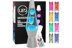 AONESY Lve Lamp,Liquid Motion Lamp with Remote Control, 14.5in LED Lampe de La,17 Color Changing Taper Lamp White Water White