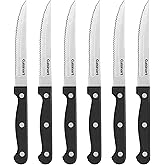 Cuisinart Knife Set, 6pc Steak Knife Set with Steel Blades for Precise Cutting, Lightweight, Stainless Steel & Durable, C77TR