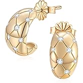 LEONIDS Chunky 14K Gold Plated Moissanite Stud earrings Sterling Silver Teardrop Earrings for Women Hypoallergenic Jewelry Valentine's Gift for Mom Wife