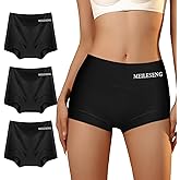 MEILESENG Boy Shorts Underwear for Women High Waisted Cotton Panties Soft Stretch Ladies Boxer Briefs 3 Pack Black