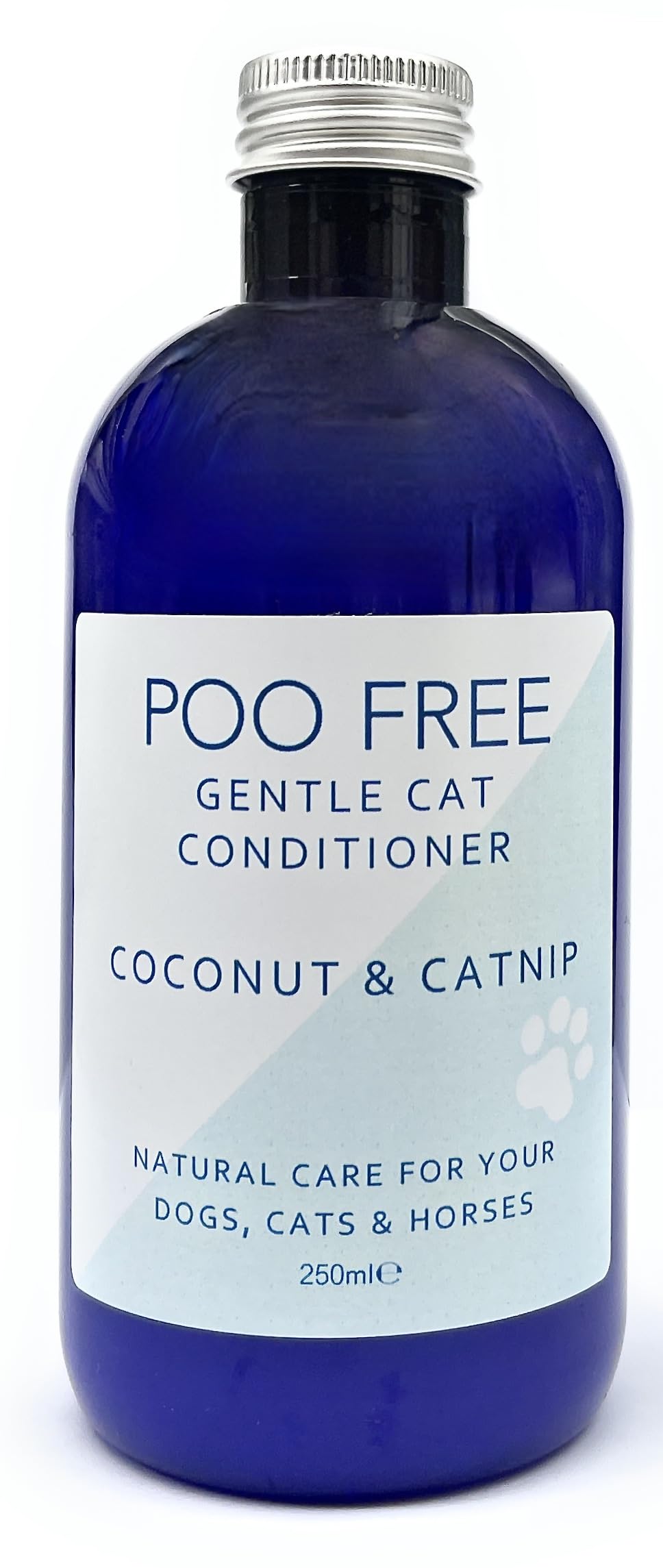 POO FREE - Cat Conditioner with Catnip - 99% Natural - Coconut, Catnip - Sulphate & Paraben Free - Soothes, Conditions, Relieves Itchy Skin - pH Balanced, Concentrated - 250ml