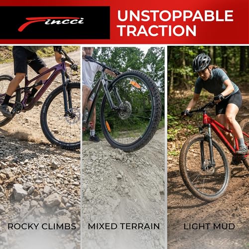 Fincci Bici Copertoni MTB 29 x 2.1 - Set di Nero Pneumatici Pieghevoli 29" con Protezione Antiforatura 1 mm e 2 Camere d'aria 52-622 - Imballaggio Gomme 29" per Gravel & Mountain & E bike