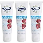 Tom's of Maine Natural Children's Fluoride-Free Toothpaste, Silly Strawberry, 4.2 Oz(Pack of 3)
