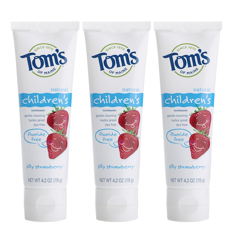 Tom'S Of Maine Fluoride Free Children'S Toothpaste Silly Strawberry 4.2-Ounce (Pack Of 3)