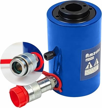 AMZCNC 20 Ton Hydraulic Ram Cylinder Jack Hollow Single Acting 2 Inch Stroke